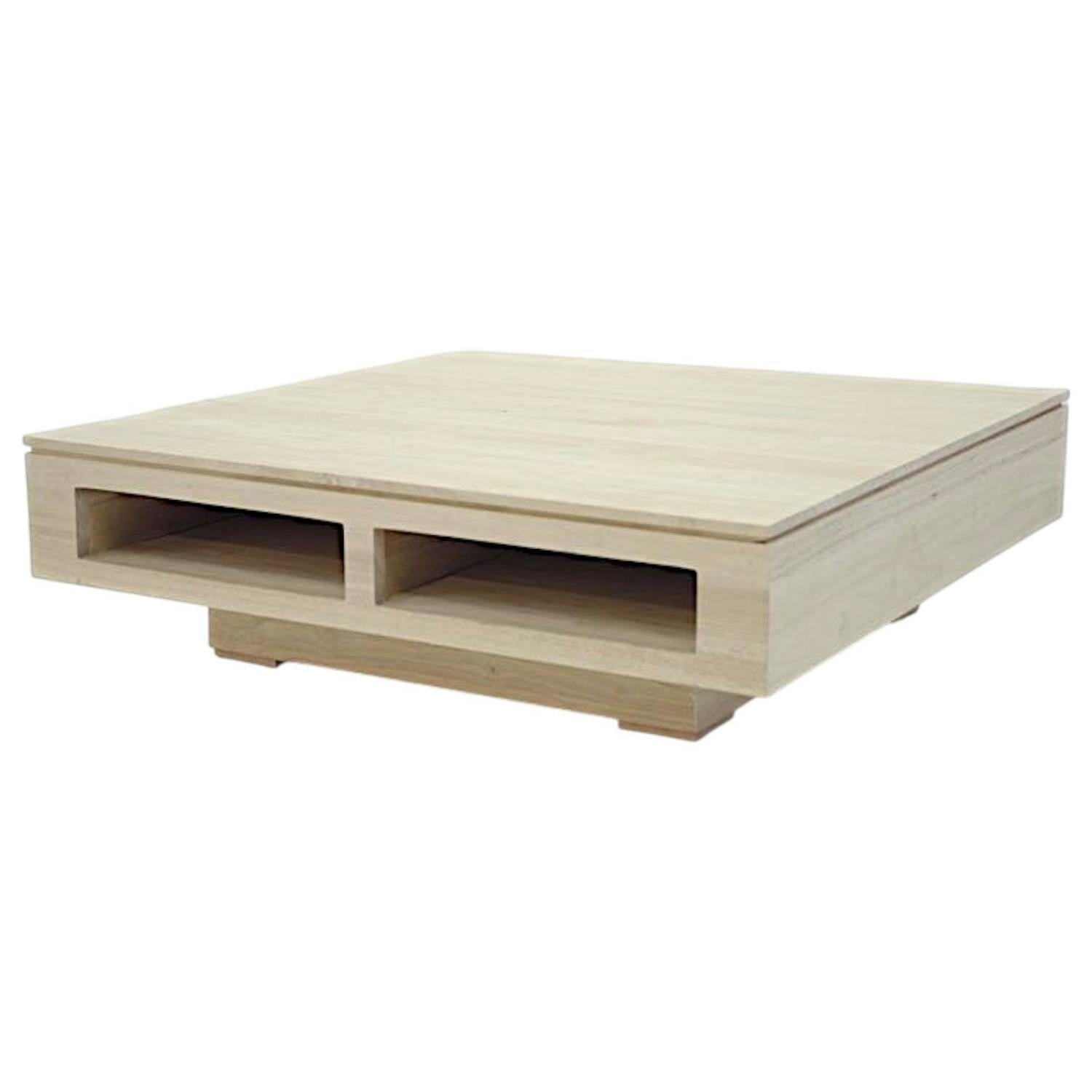 Table basse 1 niche hévéa 100X100cm HELENA