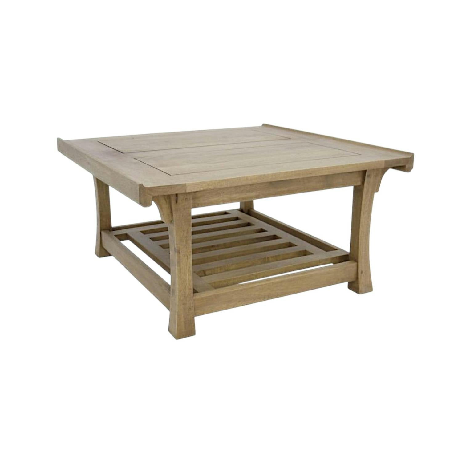 Table basse carrée hévéa 80x80x41cm MAORI