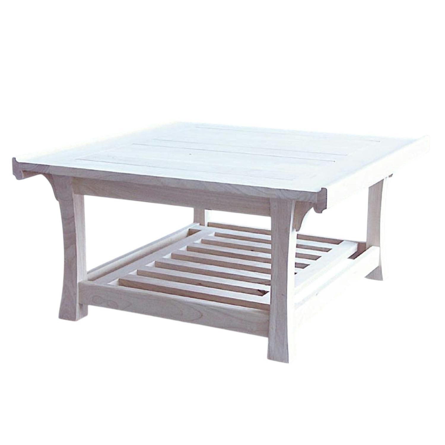 Table basse carrée hévéa 80x80x41cm MAORI