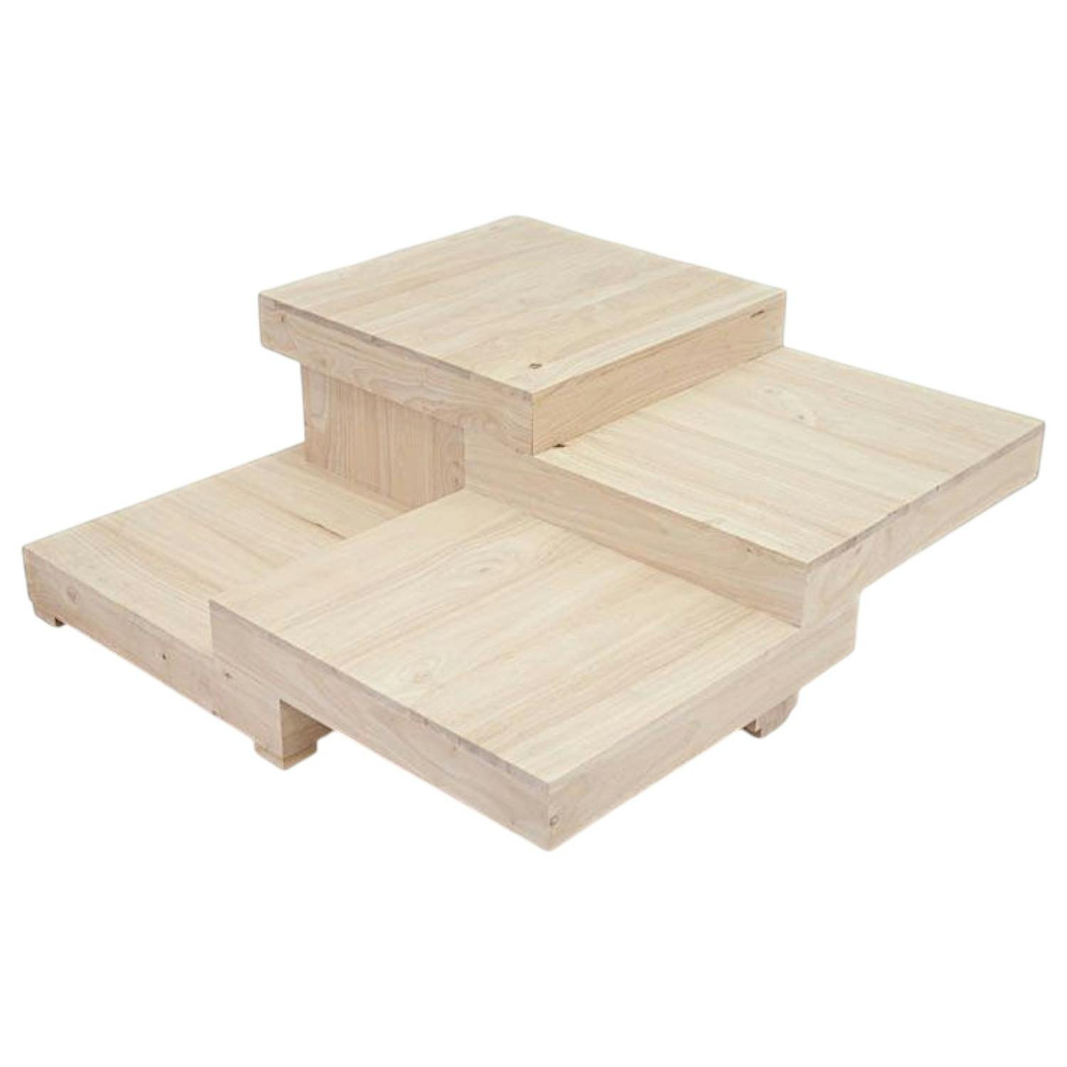 Table basse carrée hévéa destructurée OLGA
