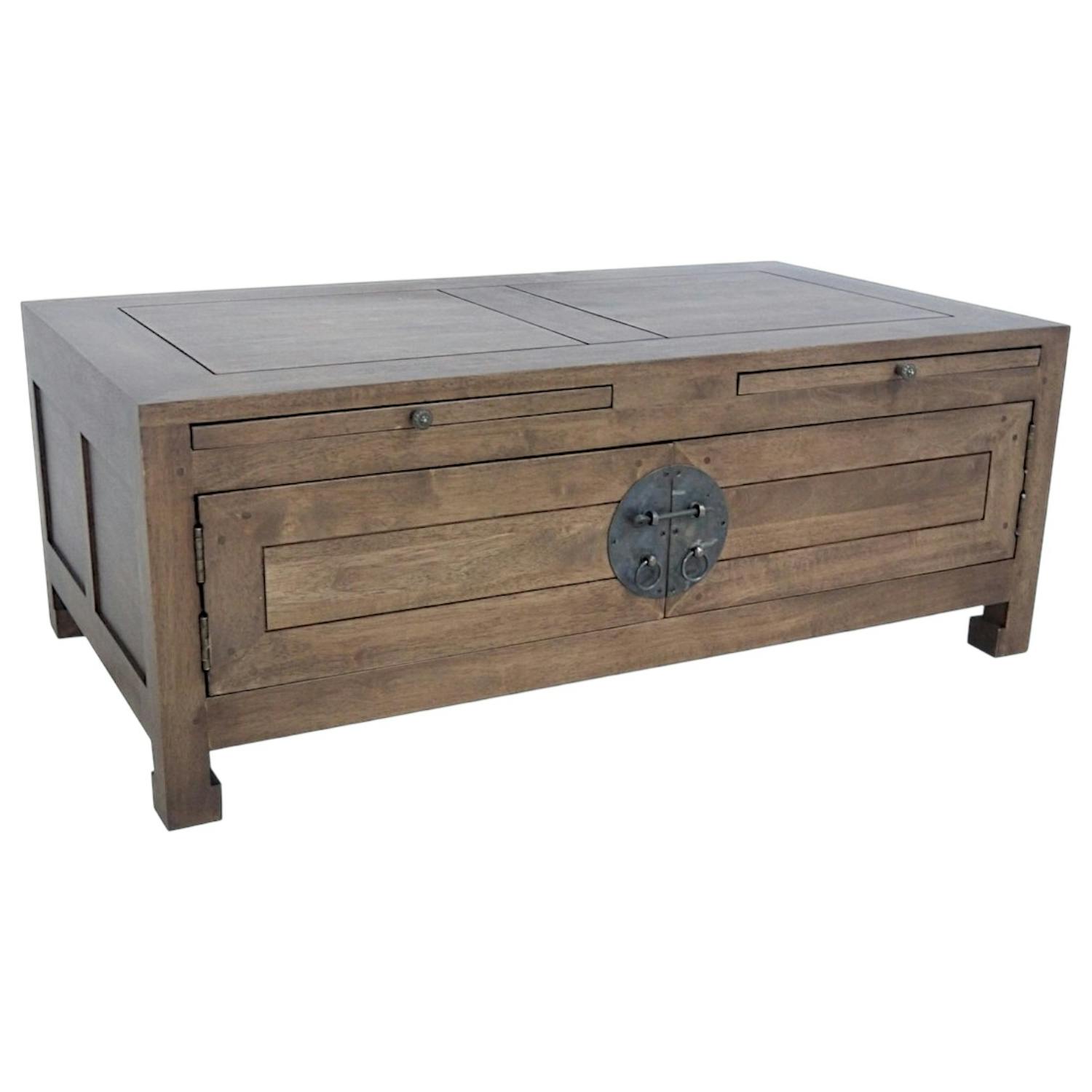 Table basse chinoise rectangle hévéa 110x60cm MAORI