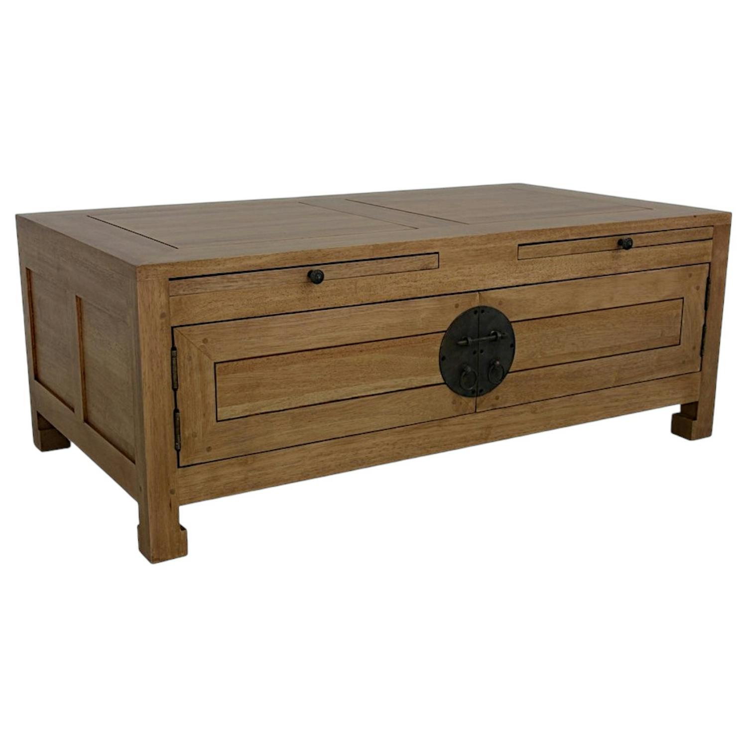 Table basse chinoise rectangle hévéa 110x60cm MAORI