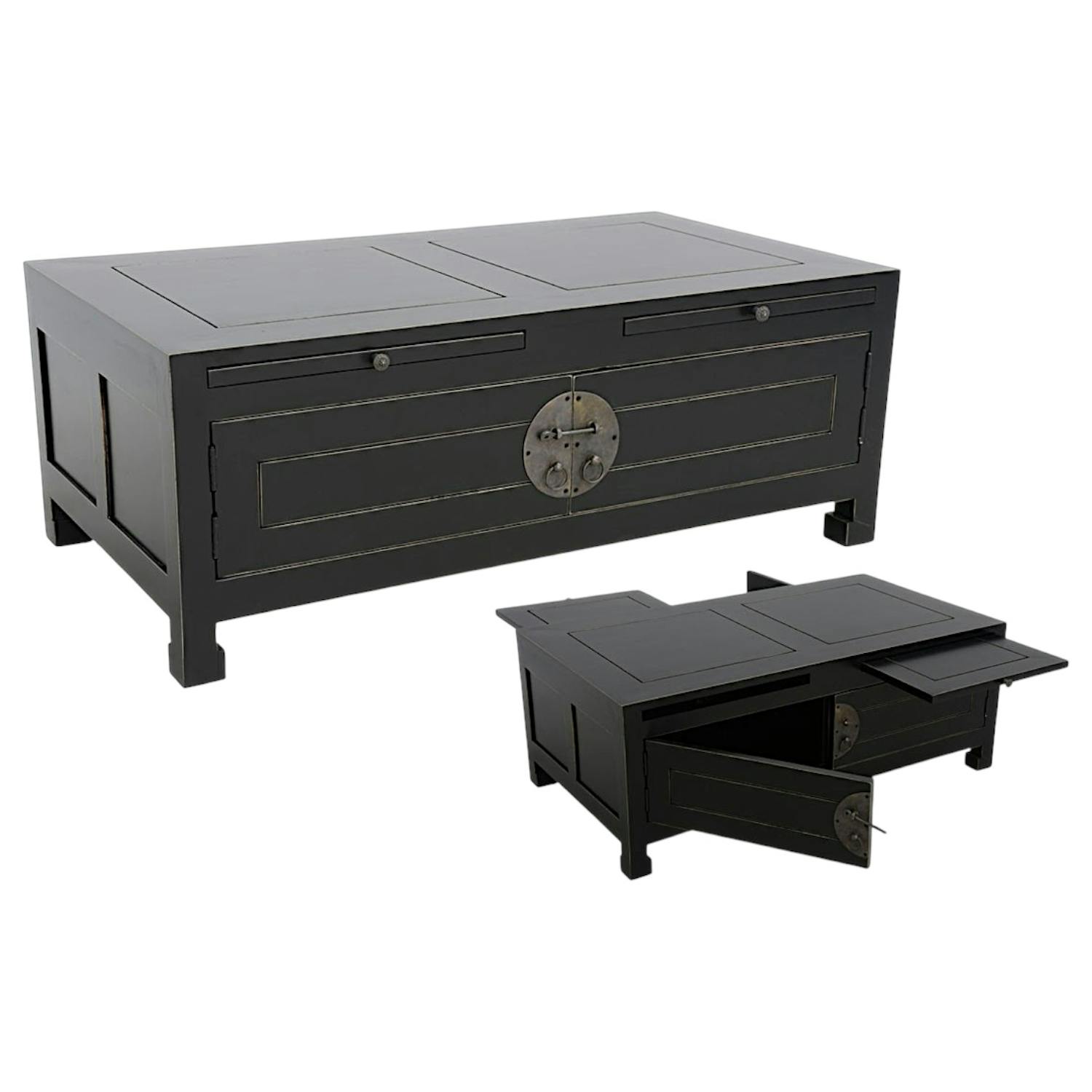 Table basse chinoise rectangle hévéa 110x60cm MAORI