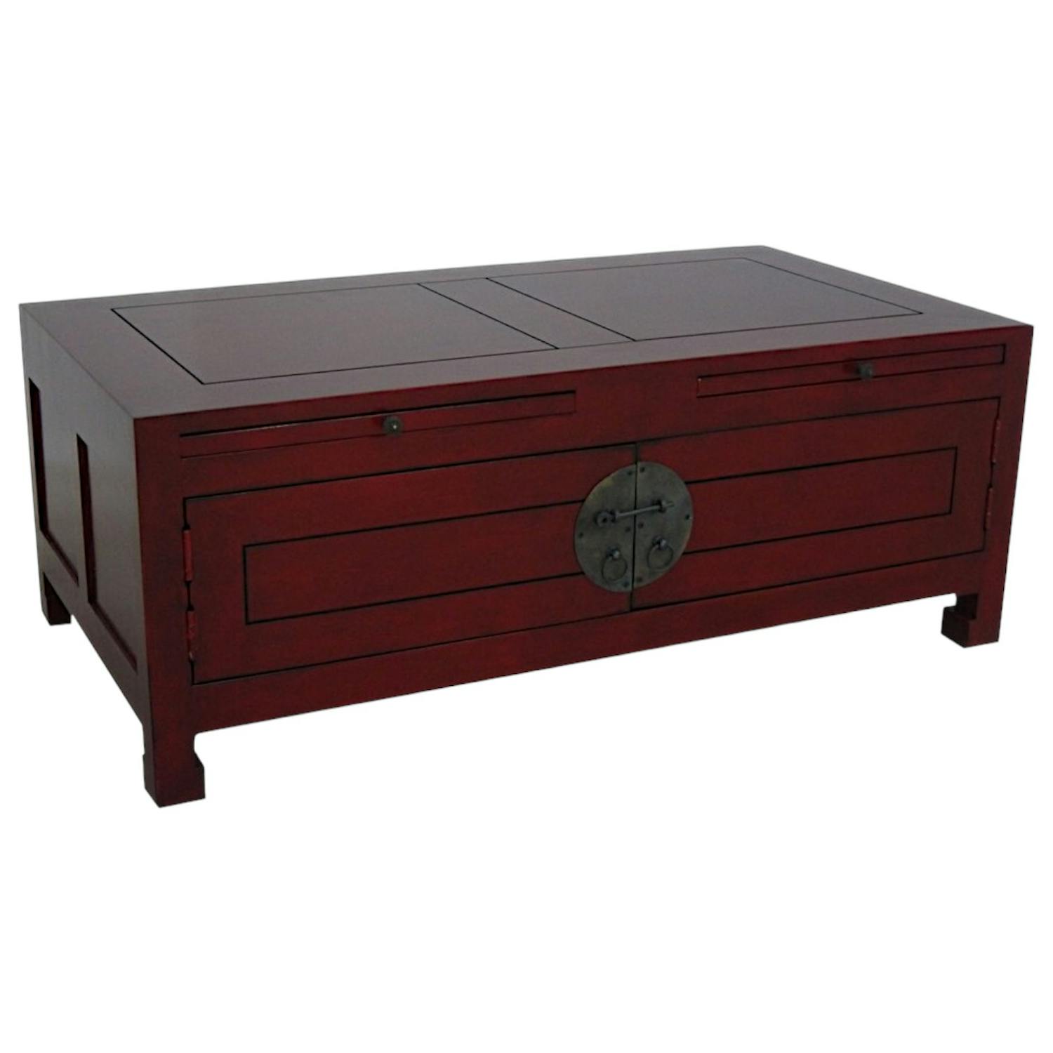 Table basse chinoise rectangle hévéa 110x60cm MAORI