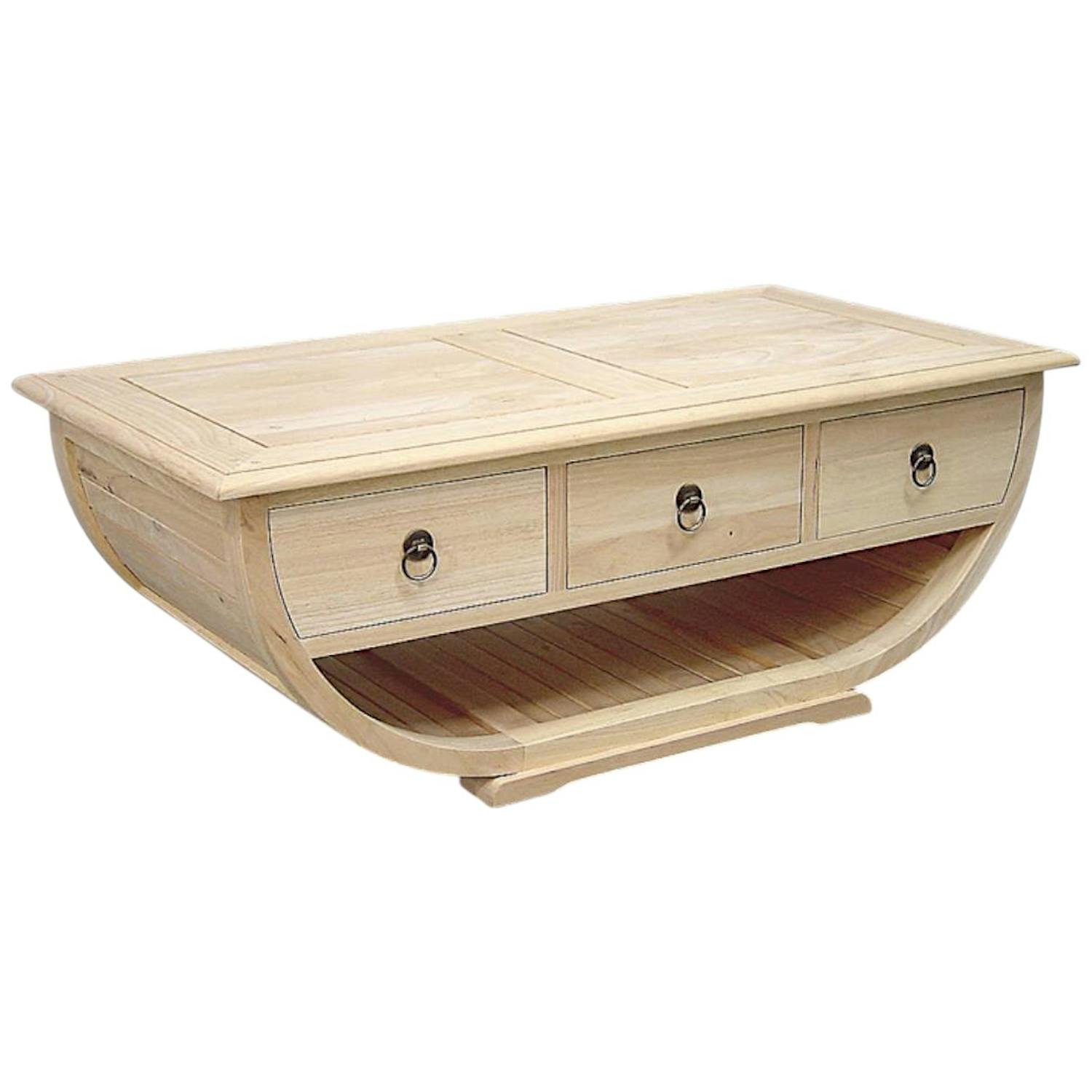 Table basse demi cercle hévéa massif 110x40cm TRADITION