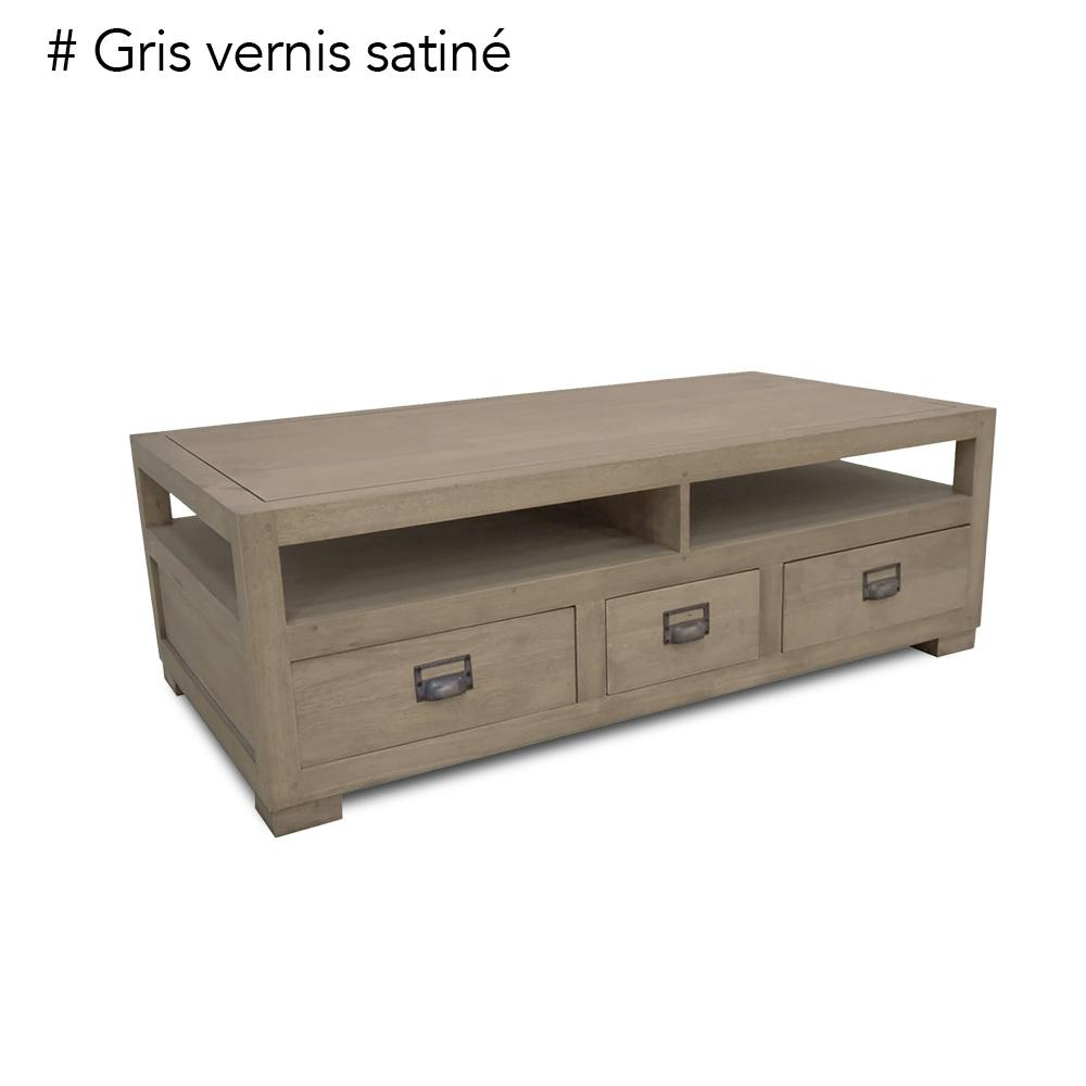 Table basse double face hévéa 125cm HELENA