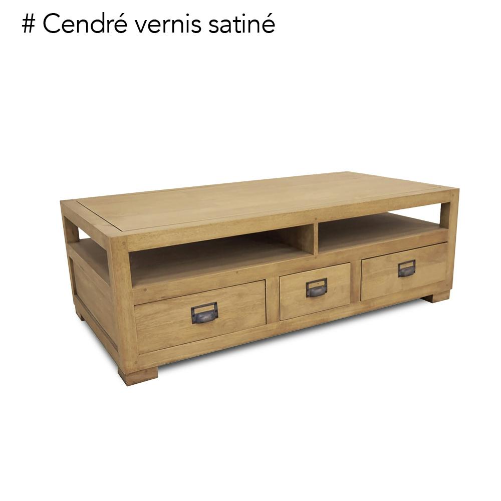 Table basse double face hévéa 125cm HELENA