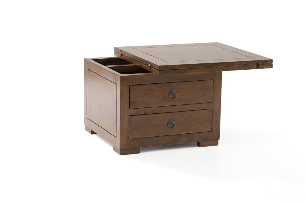 Table basse extensible hévéa 60/120cm MAORI