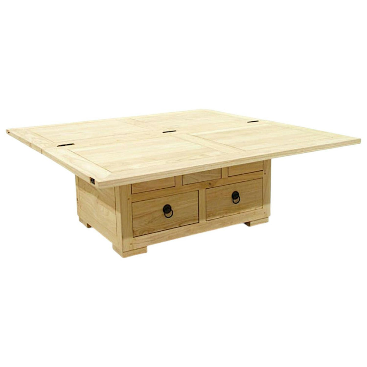 Table basse extensible hévéa massif 110cm MAORI