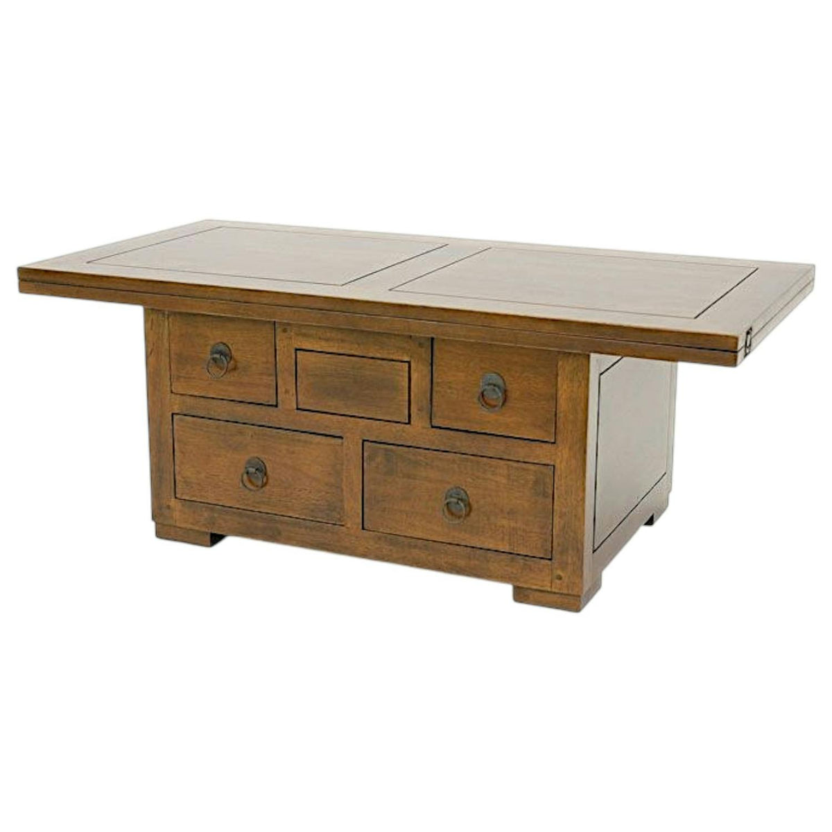 Table basse extensible hévéa massif 110cm MAORI