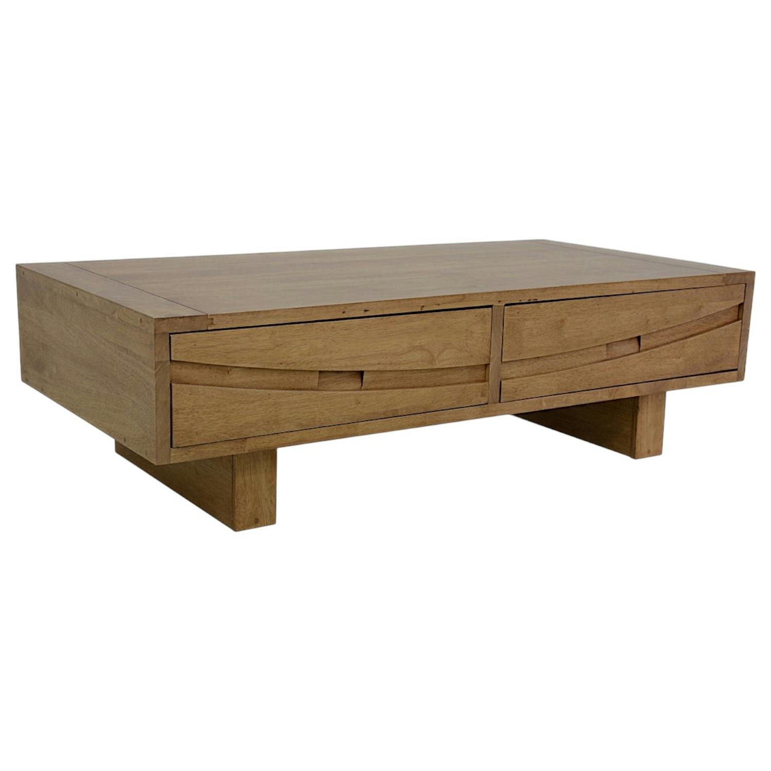 Table basse Hévéa 2 tiroirs 120x60x35cm NIAGARA