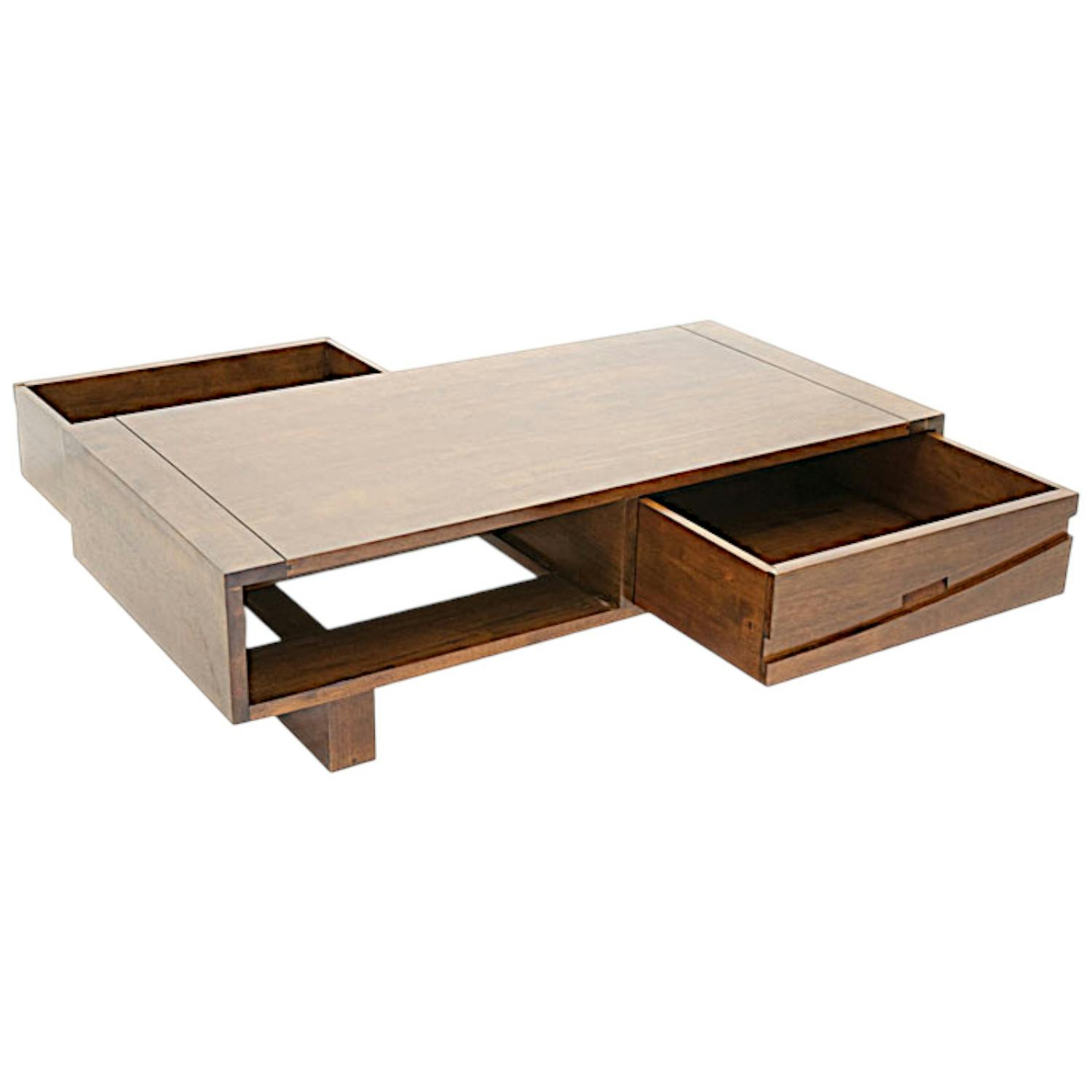 Table basse Hévéa 2 tiroirs 120x60x35cm NIAGARA