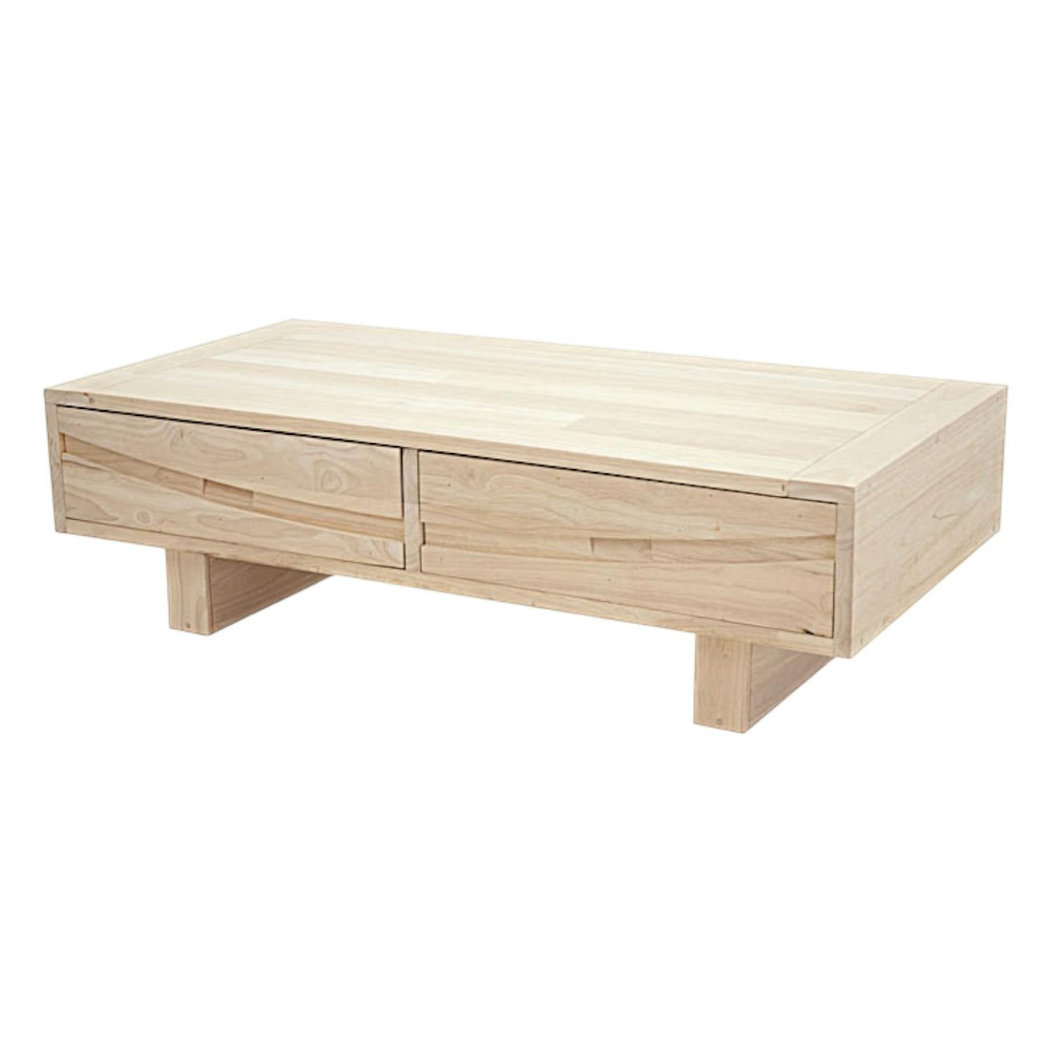 Table basse Hévéa 2 tiroirs 120x60x35cm NIAGARA