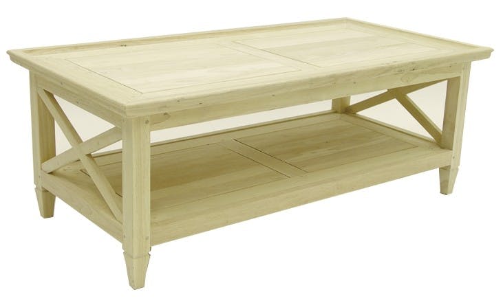 Table basse Hévéa double plateaux 120x60x45cm MAORI TRADITION