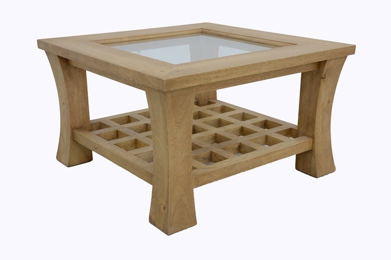 Table basse vitrée 60x60cm MAORI