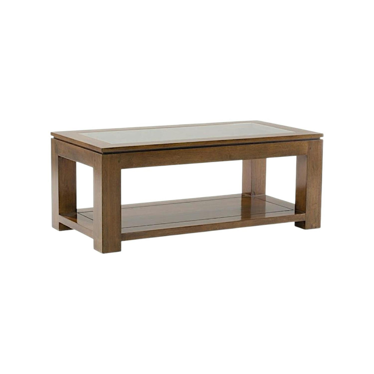 Table basse vitrée hévéa 100X50cm HELENA