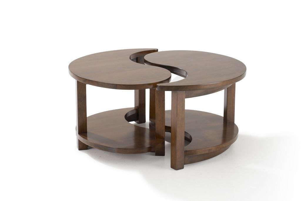 Table basse Ying Yang hévéa D80cm MAORI