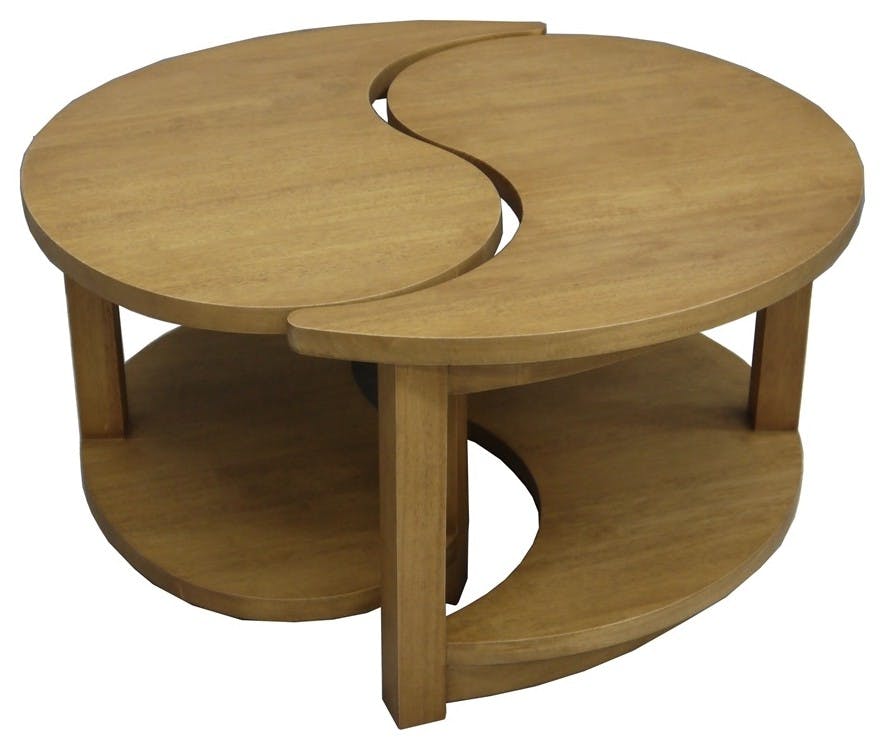 Table basse Ying Yang hévéa D80cm MAORI