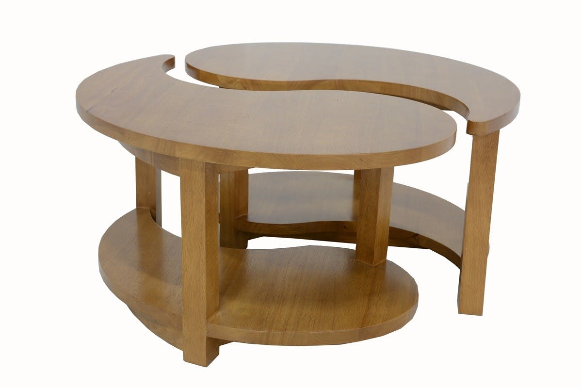 Table basse Ying Yang hévéa D80cm MAORI