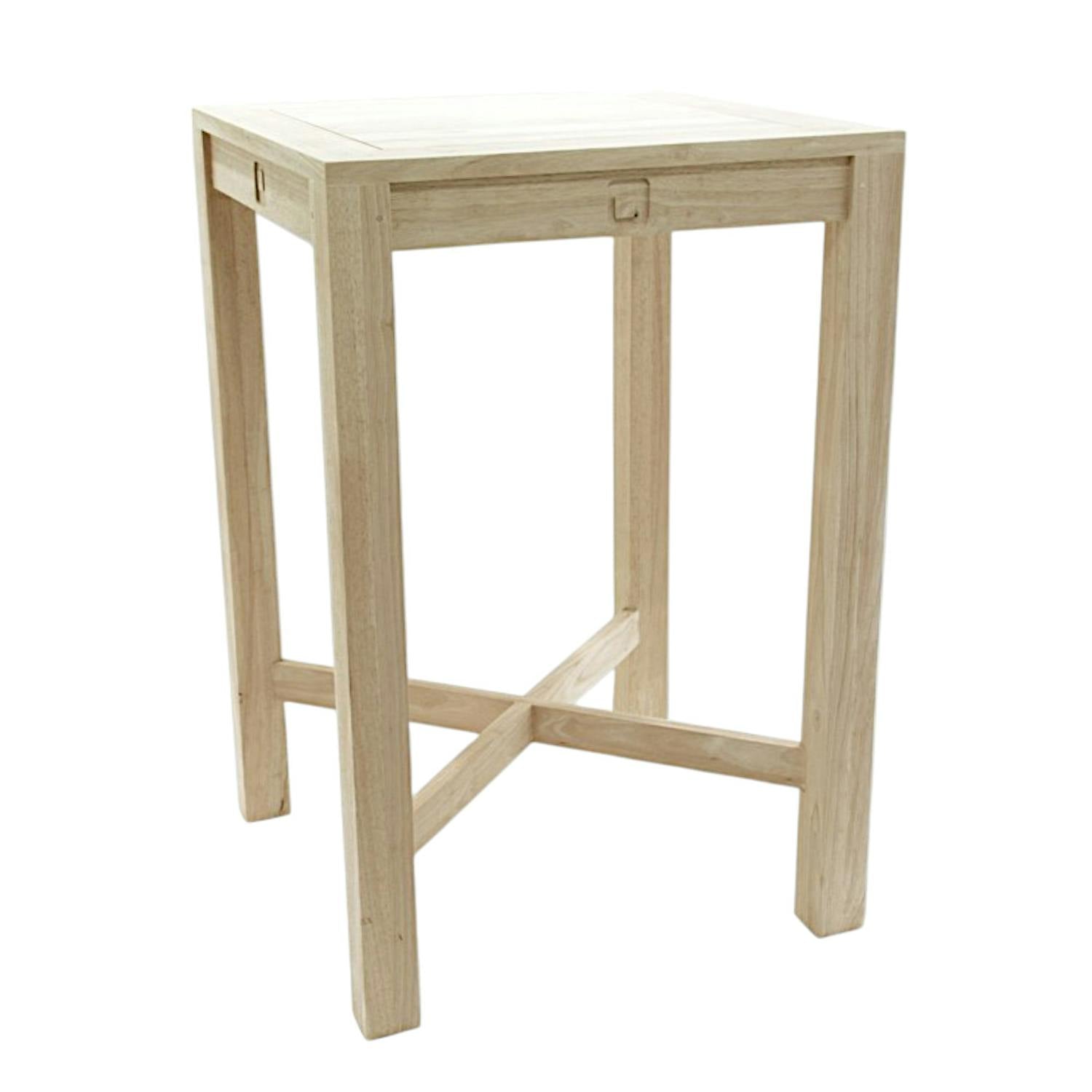 Table de bar carrée Hévéa 70x70x105cm TESSA