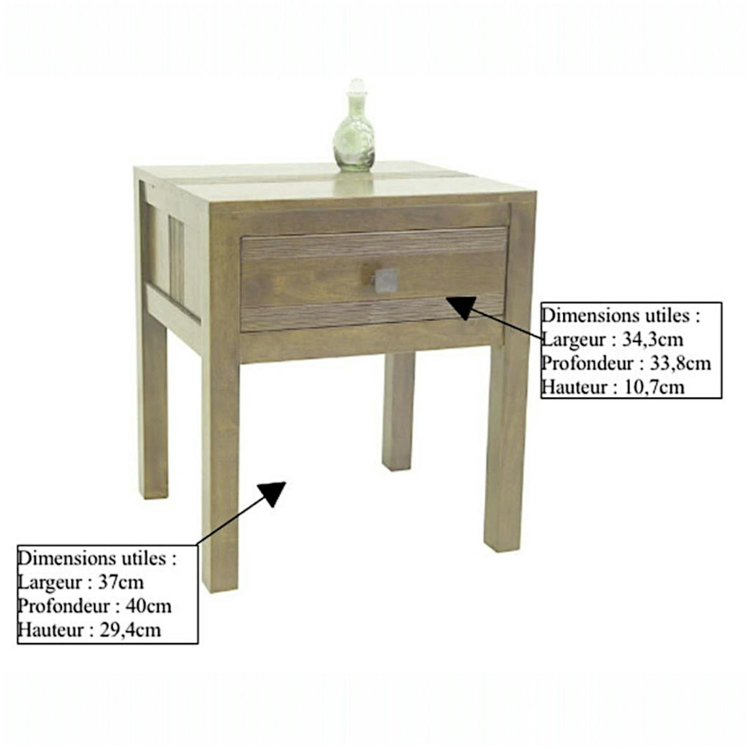 Table de chevet bois style rétro GALA