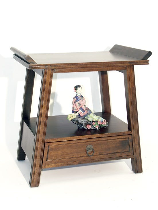 Table de chevet en Bois Massif - Style Chinois