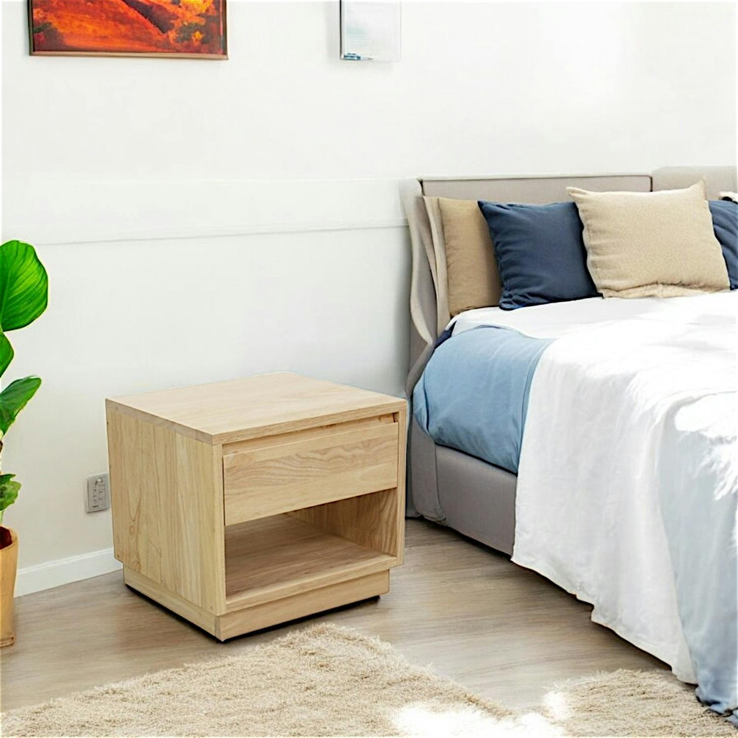 Table de chevet en bois massif - Style nordique