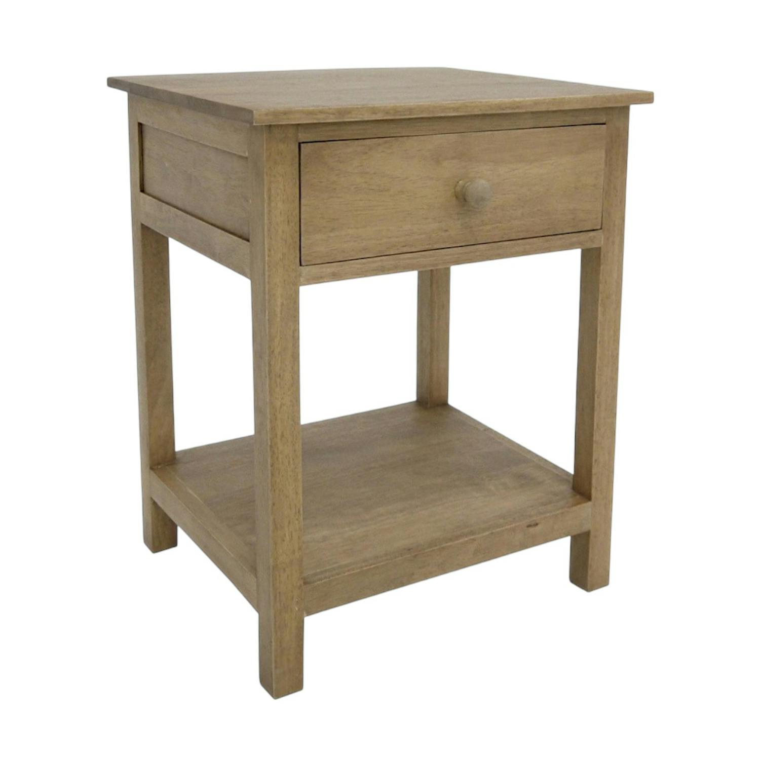 Table de chevet droit 1 tiroir bois hévéa TRADITION