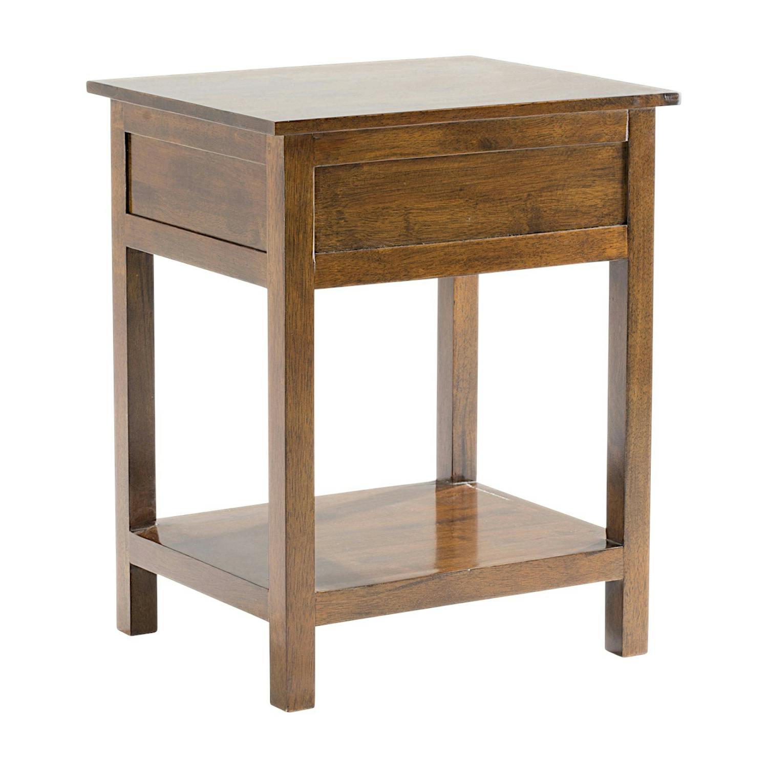 Table de chevet droit 1 tiroir bois hévéa TRADITION