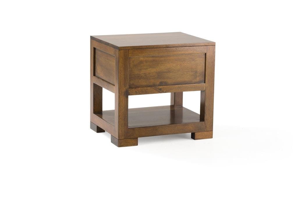 Table de chevet exotique 1 tiroir hévéa 50x40x48 NIAGARA