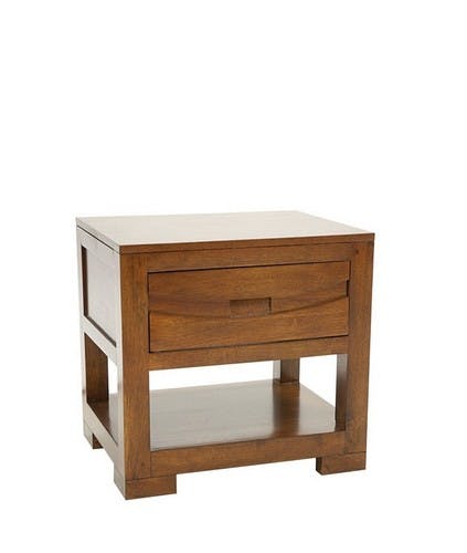 Table de chevet exotique 1 tiroir hévéa 50x40x48 NIAGARA