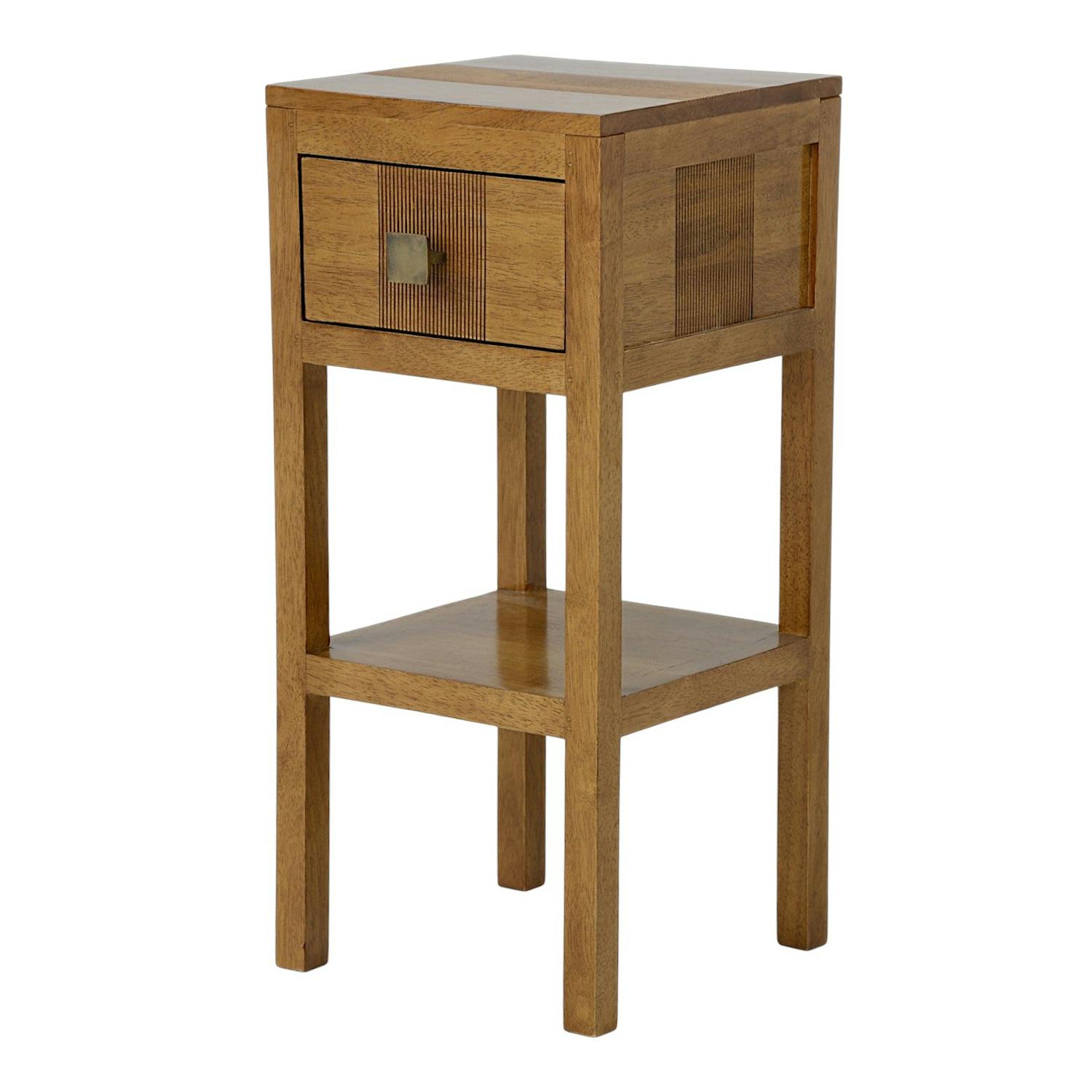 Table de chevet haute hévéa massif 1 tiroir 55cm GALA