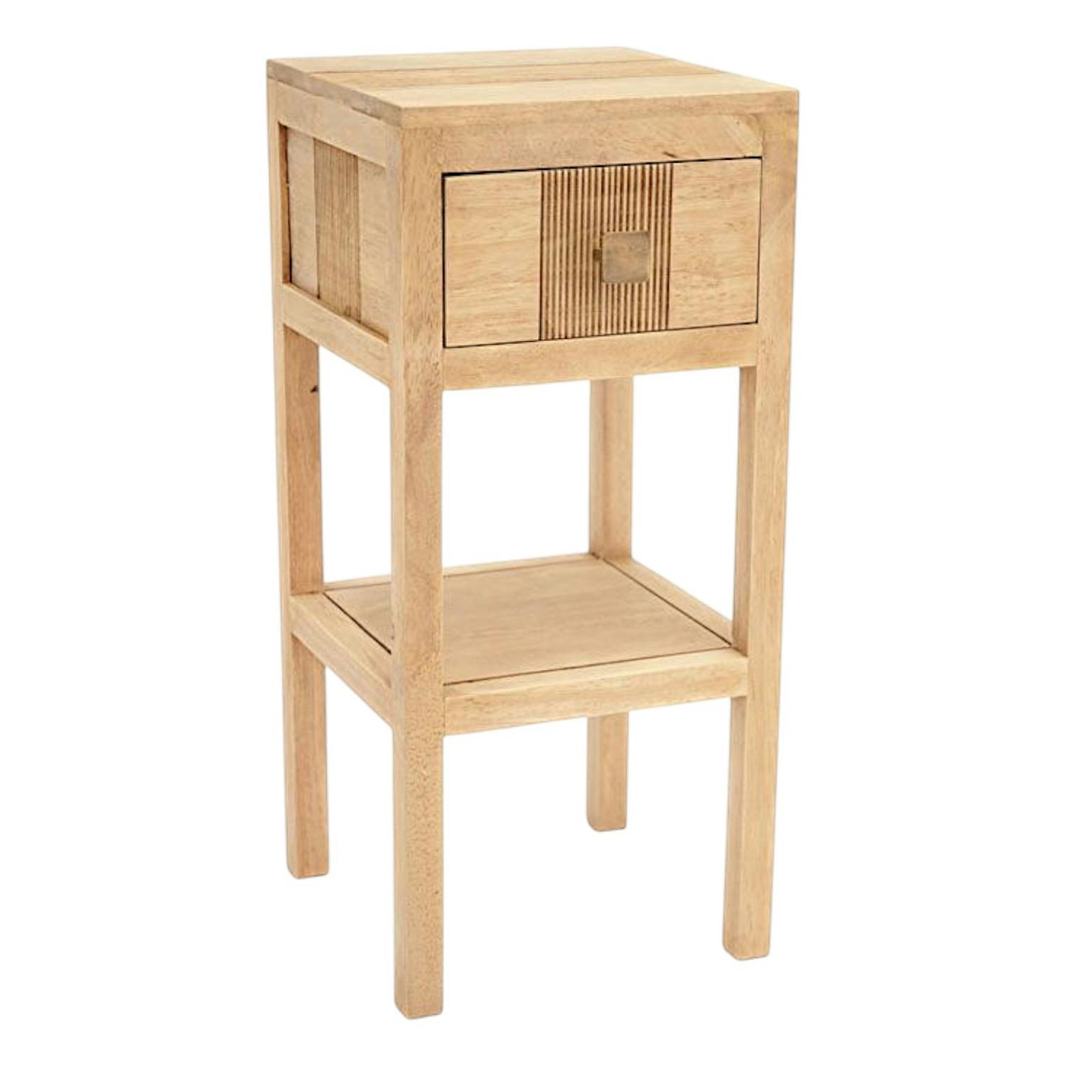 Table de chevet haute hévéa massif 1 tiroir 55cm GALA