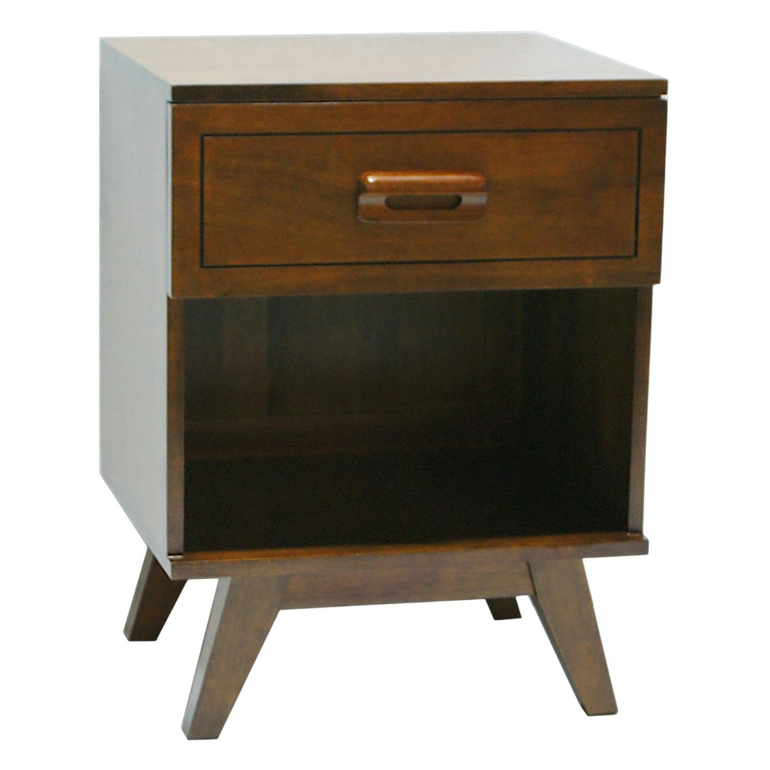 Table de chevet Hévéa 1 tiroir, 1 niche 45x40x60cm SIXTIES
