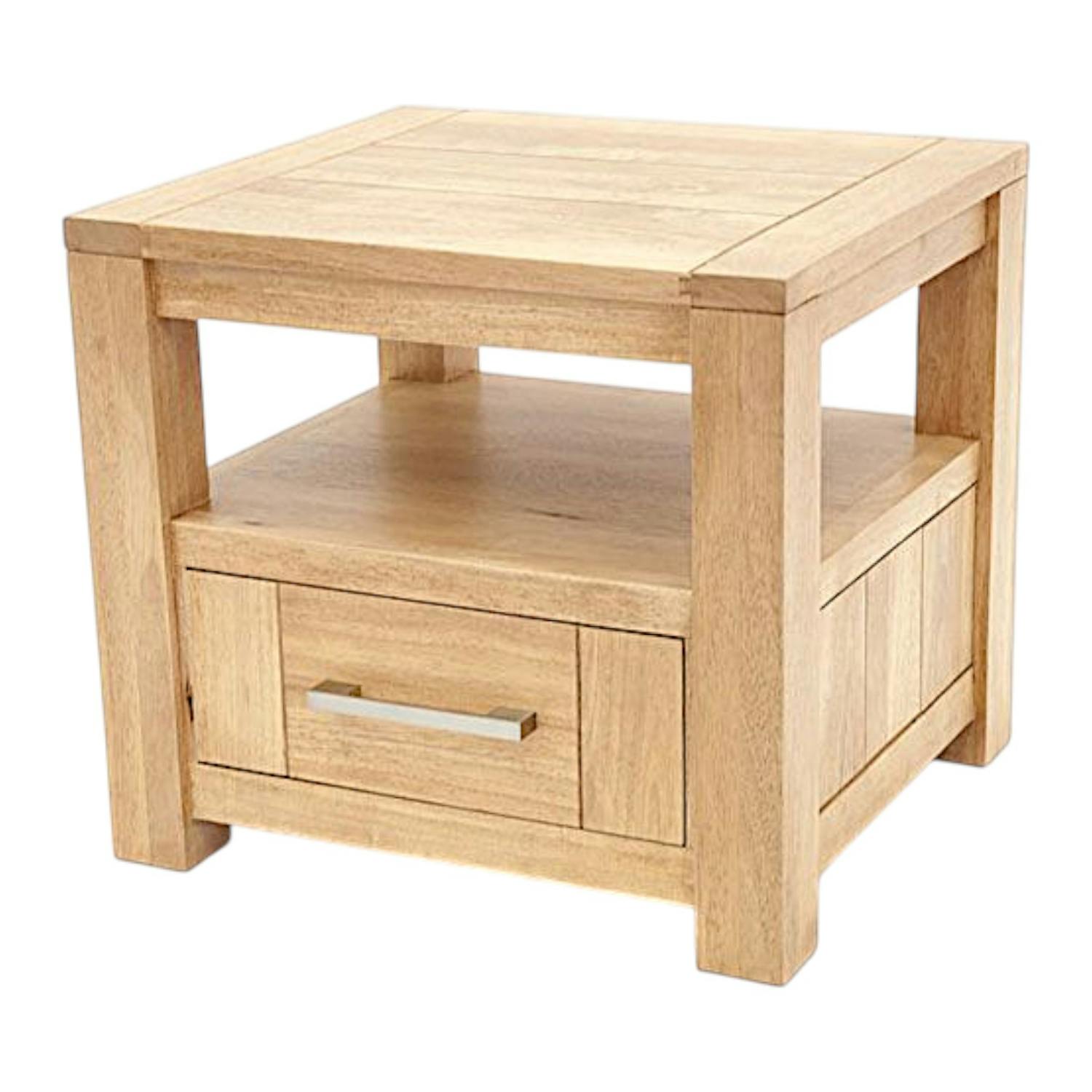 Table de chevet moderne hévéa massif ATTAN