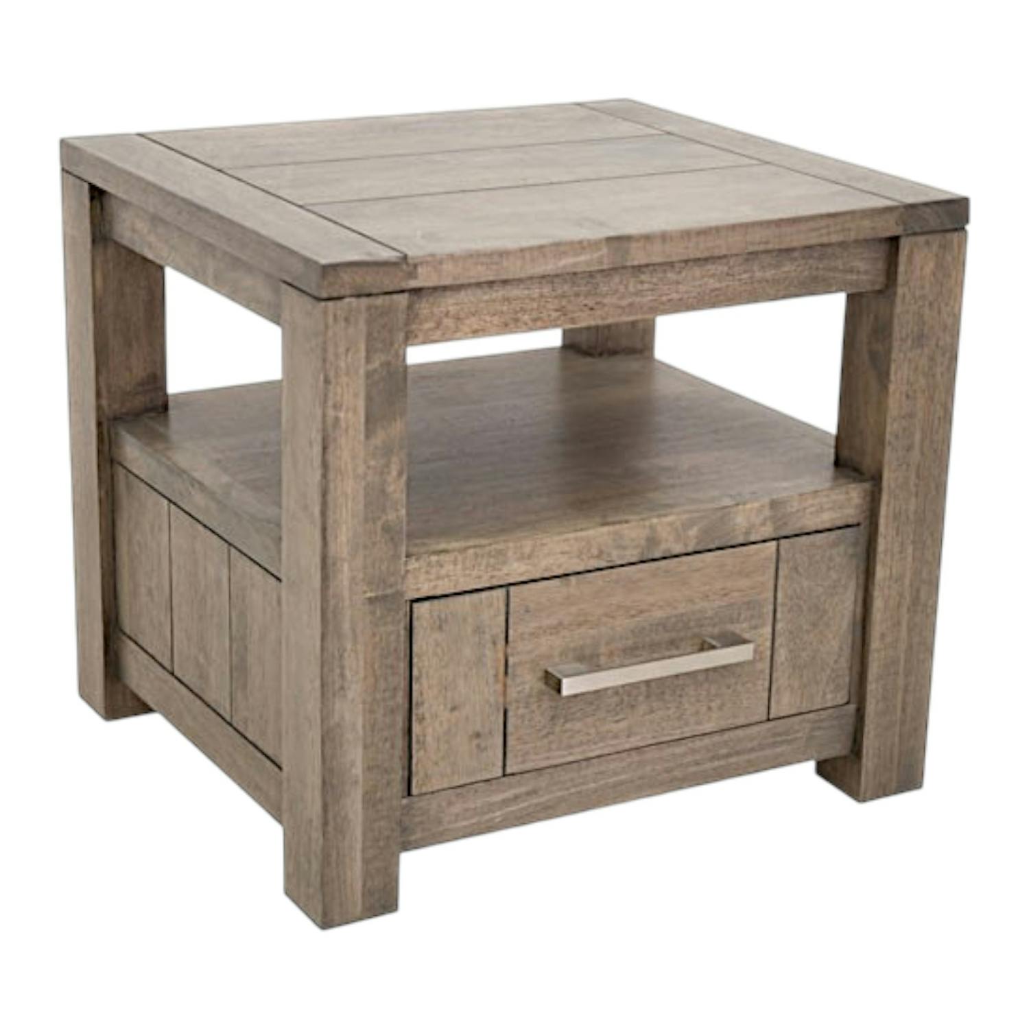 Table de chevet moderne hévéa massif ATTAN