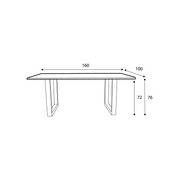 220 1347 Table De Repas En Chene Massif Dima Avec Pieds Metal Noir.Html – Black Oak – 76 x 160 x 100 cm