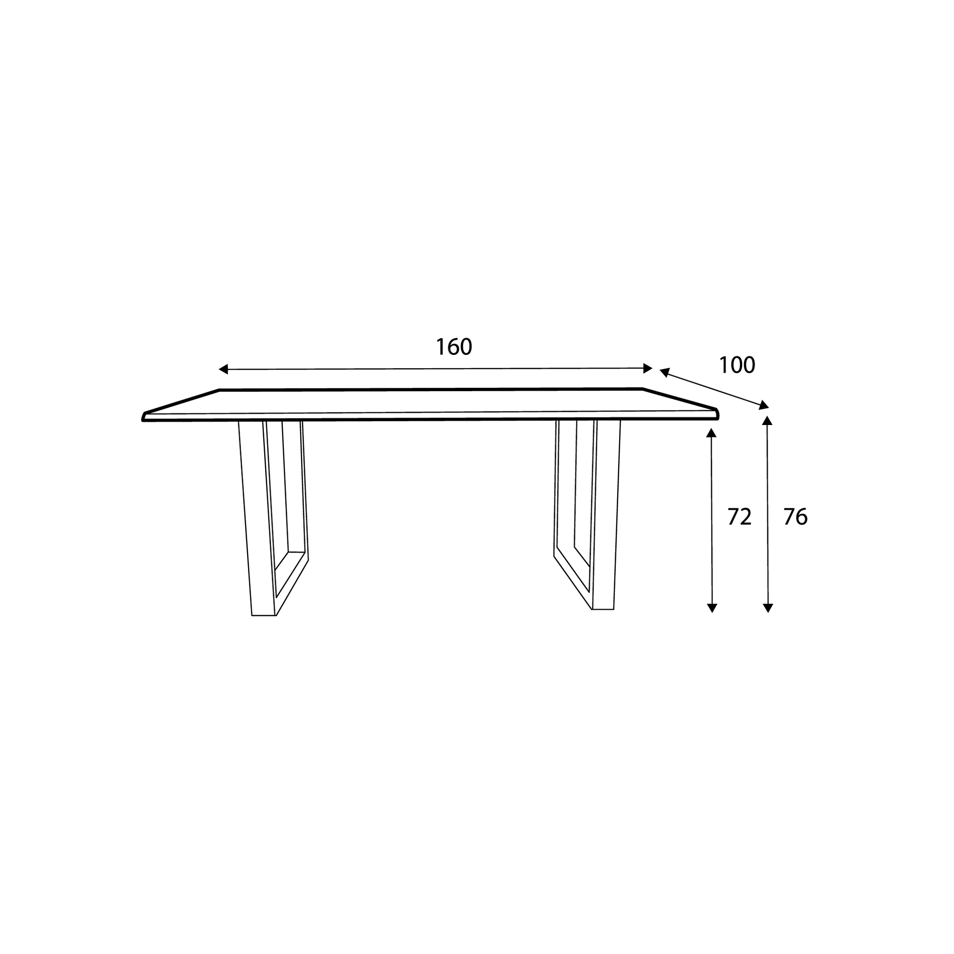 220 1347 Table De Repas En Chene Massif Dima Avec Pieds Metal Noir.Html – Naturel Oak – 76 x 160 x 100 cm