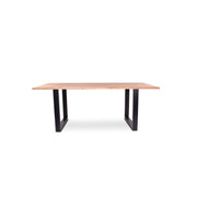 220 1347 Table De Repas En Chene Massif Dima Avec Pieds Metal Noir.Html – Naturel Oak – 76 x 180 x 100 cm