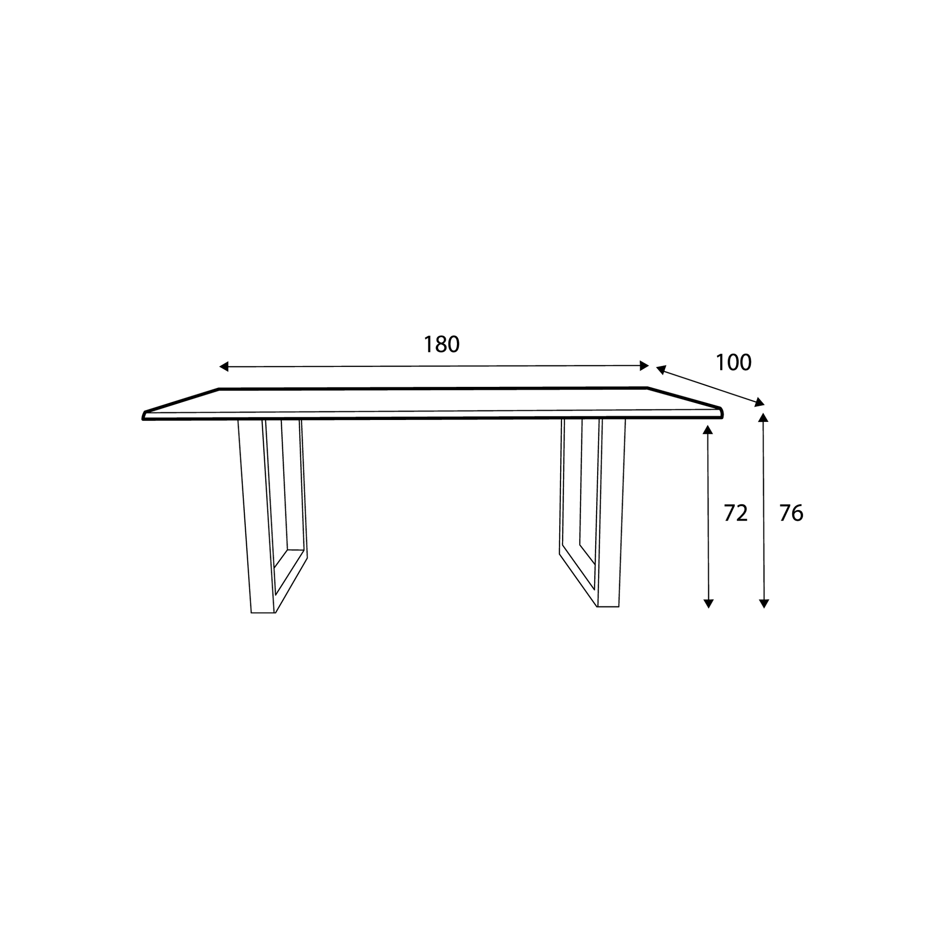 220 1347 Table De Repas En Chene Massif Dima Avec Pieds Metal Noir.Html – Black Oak – 76 x 180 x 100 cm