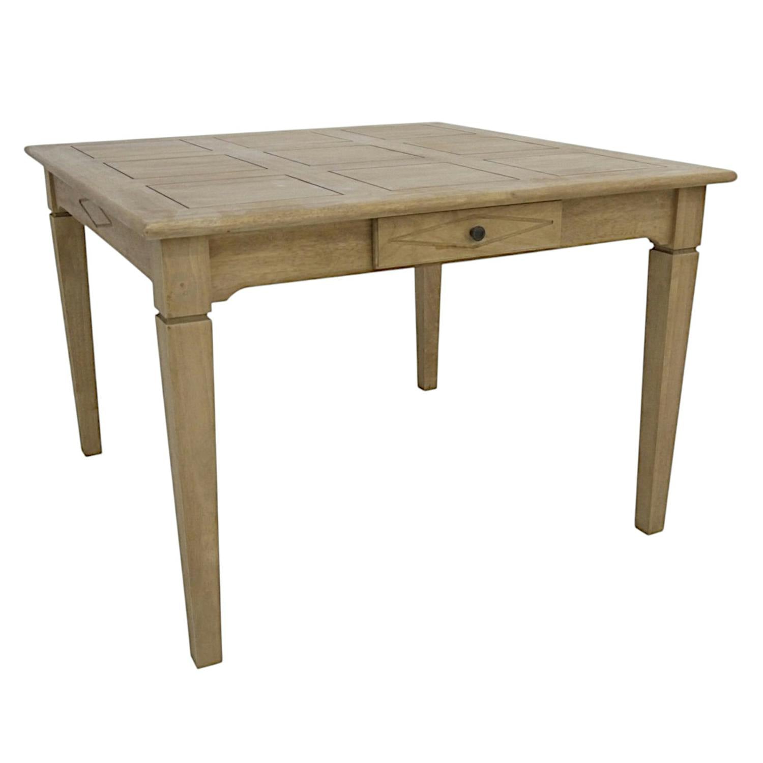 Table de repas Hévéa 1 tiroir 110x110x76cm TRADITION