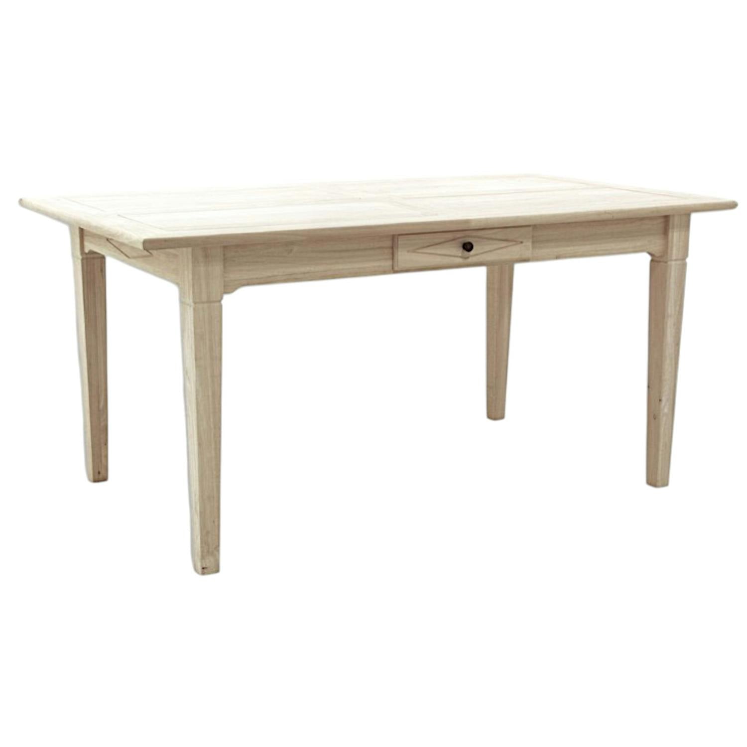 Table de repas Hévéa 1 tiroir 160x90x76cm TRADITION