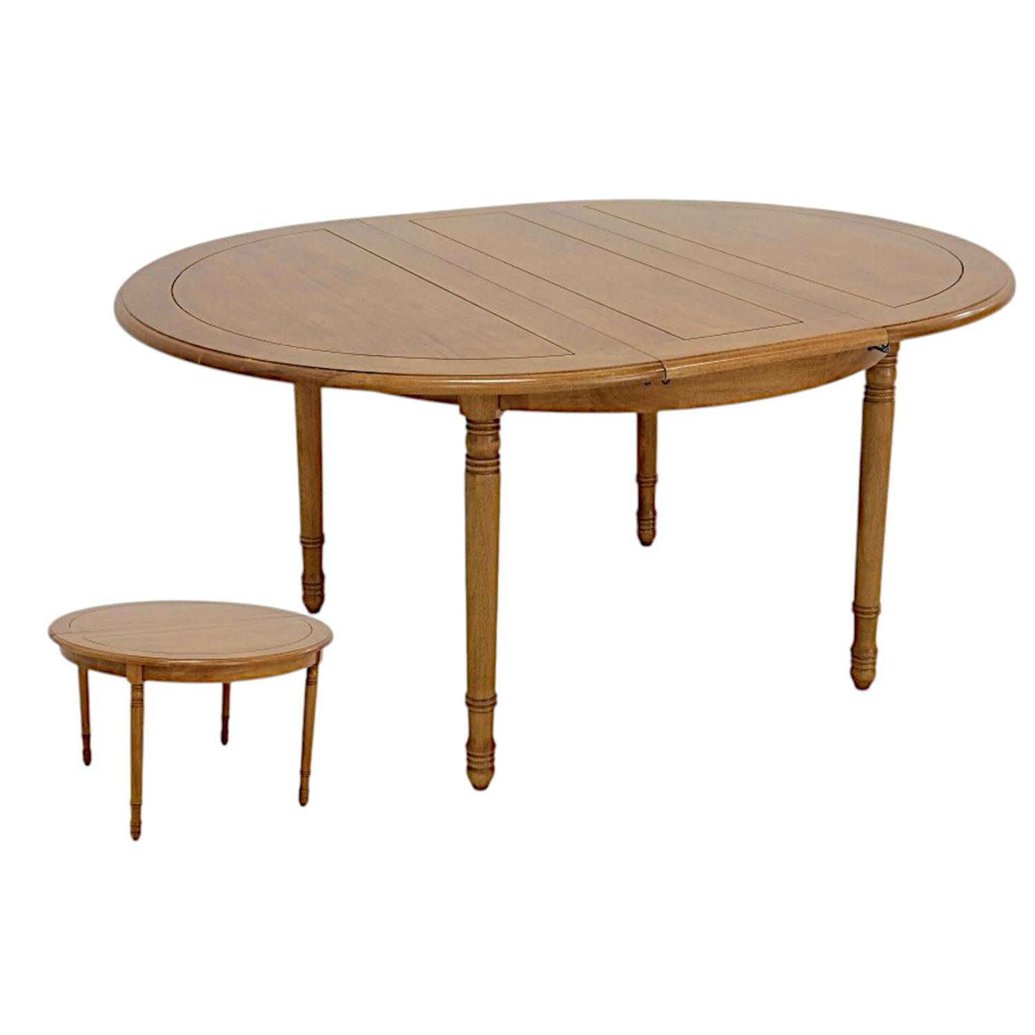 Table de repas Hévéa extensible D120x76cm /160x120x76cm TRADITION