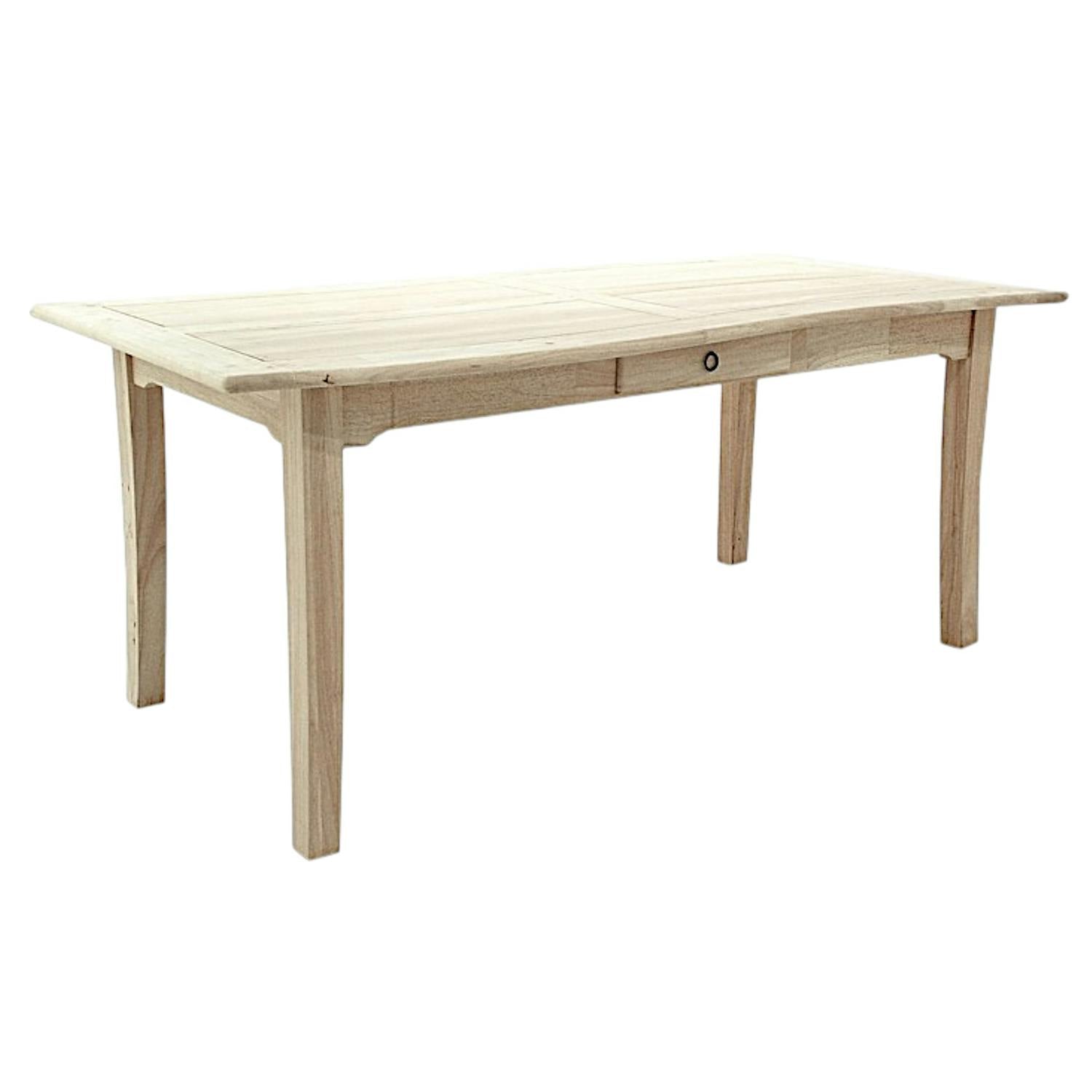 Table de repas Vague Hévéa 2 tiroirs 180x90x76cm TRADITION