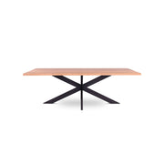218 1501 Table De Salle A Manger En Chene Massif Et Pied Metal Jos.Html – Naturel Oak – 76 x 240 x 100 cm