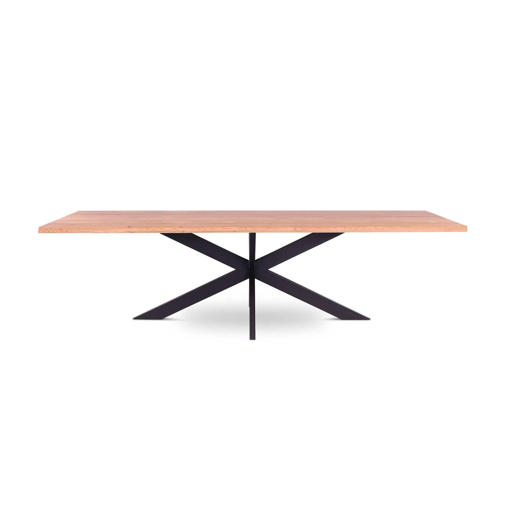 218 1501 Table De Salle A Manger En Chene Massif Et Pied Metal Jos.Html – Naturel Oak – 76 x 300 x 100 cm