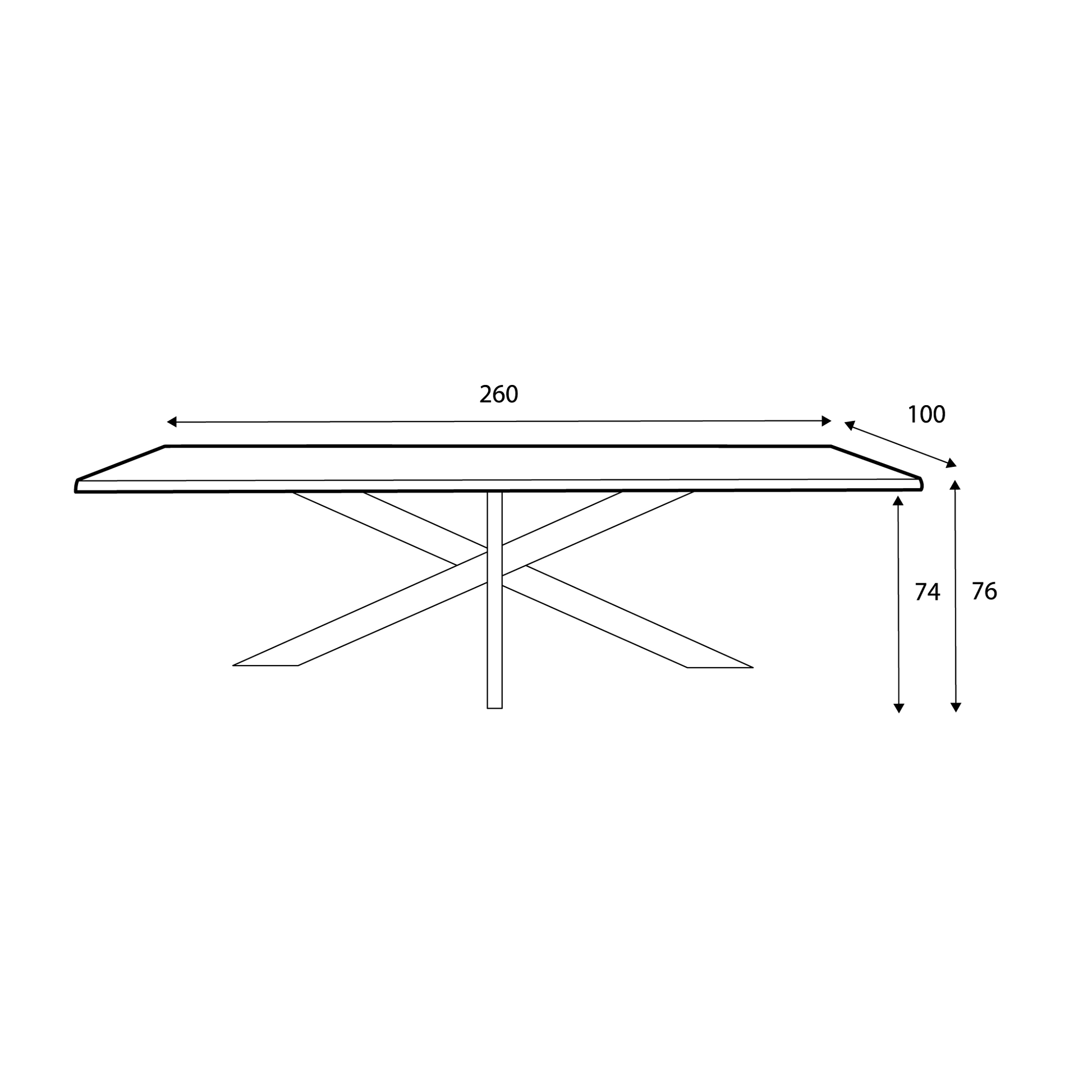 218 1501 Table De Salle A Manger En Chene Massif Et Pied Metal Jos.Html – Wenge Oak – 76 x 260 x 100 cm