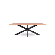 218 1501 Table De Salle A Manger En Chene Massif Et Pied Metal Jos.Html – Naturel Oak – 76 x 220 x 100 cm