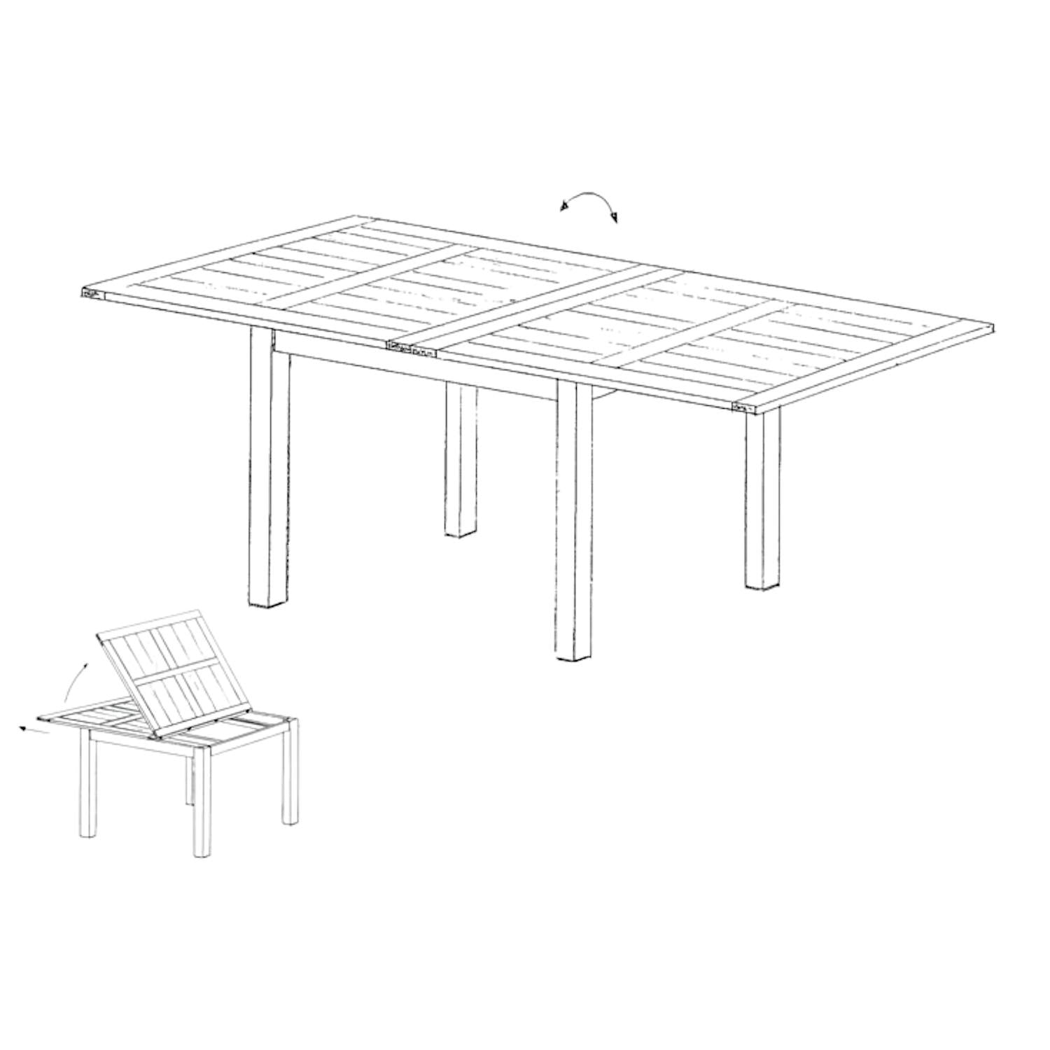 TABLE REPAS EXTENSIBLE 100/200CM ATTAN