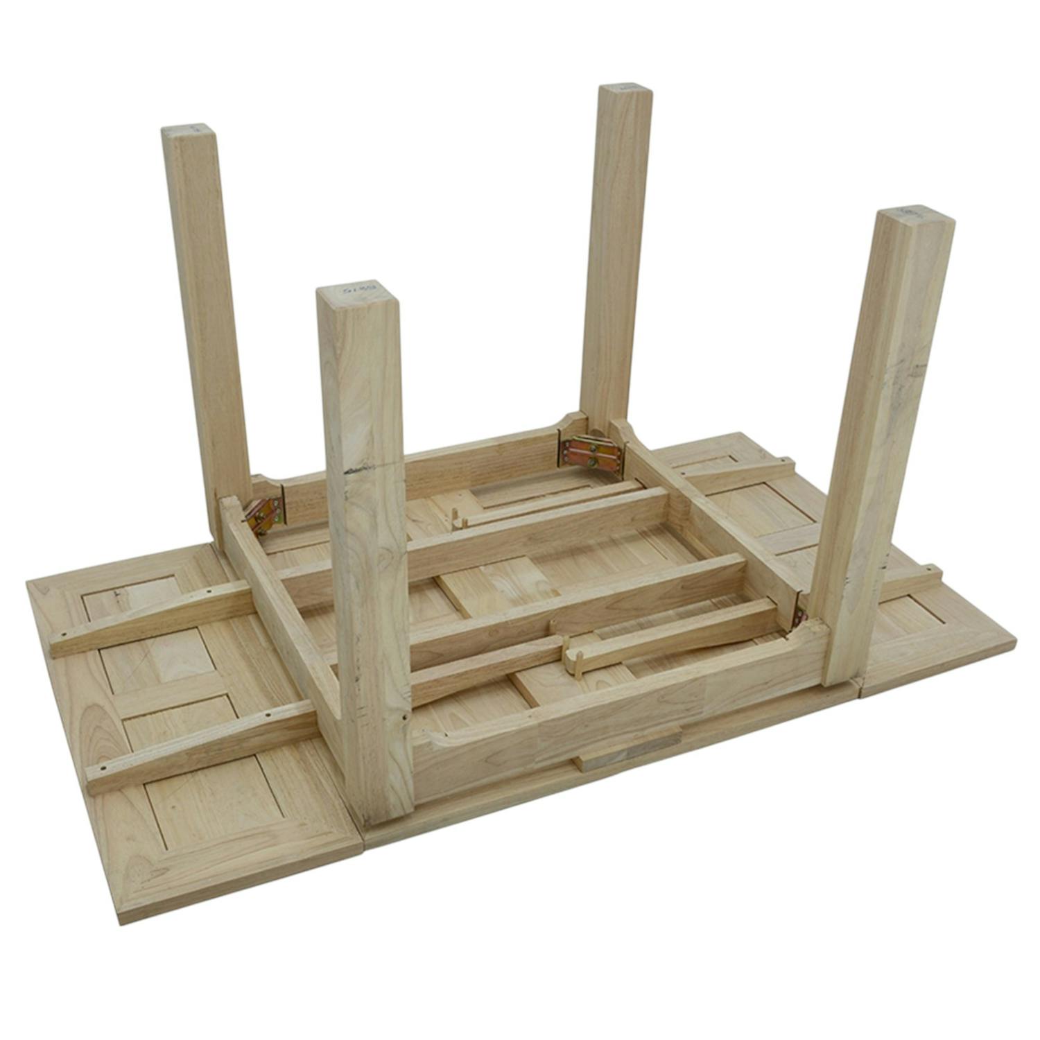 Table repas extensible hévéa 80/144cm HELENA